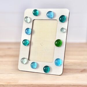 Droplets Photo Frame Handcrafted Bejeweled Wooden NWT